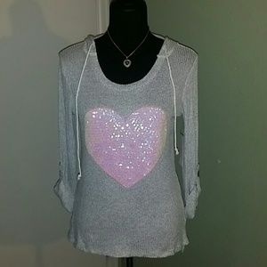 Sequined thermal hoodie